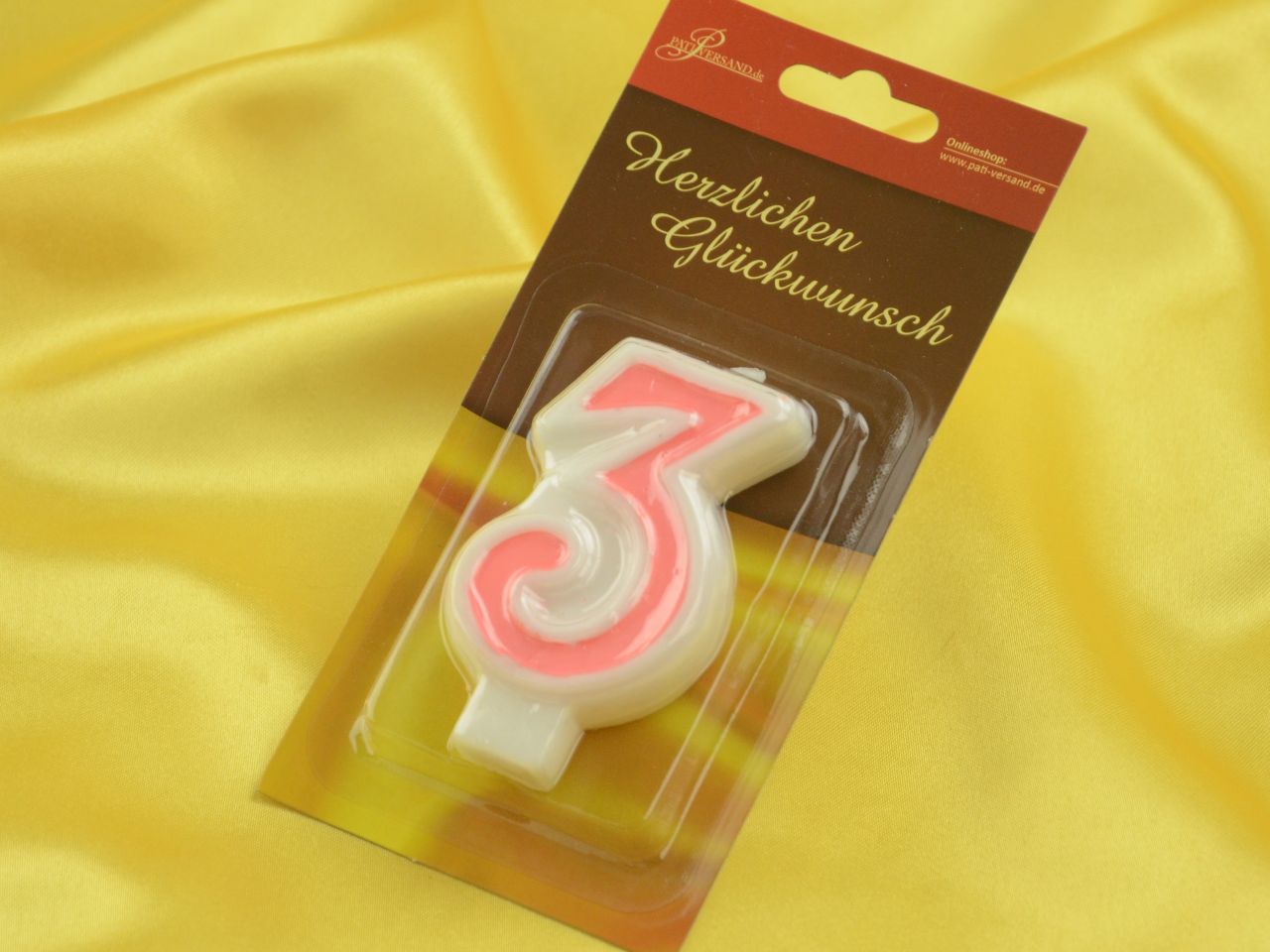 zahlenkerze rosa 3