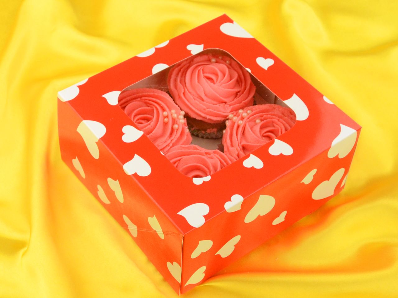 cupcake box herzen fuer 4 stueck 2er set