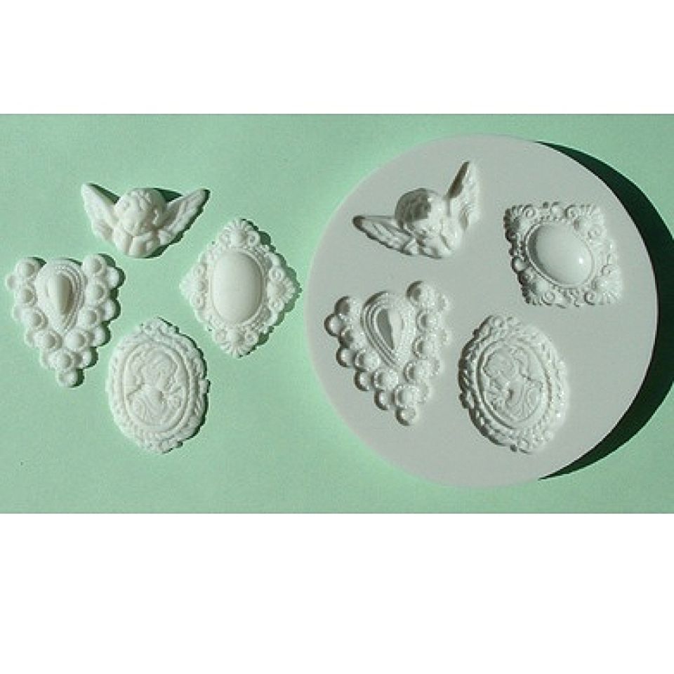 fondant mould cameo brooches 8 cm
