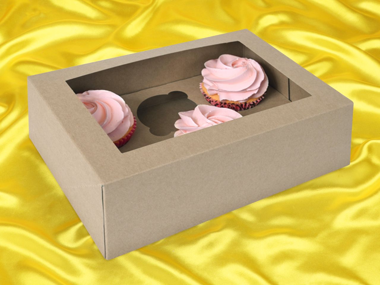 cupcake box fuer 6 cupcakes kraftpapier braun 2 stueck