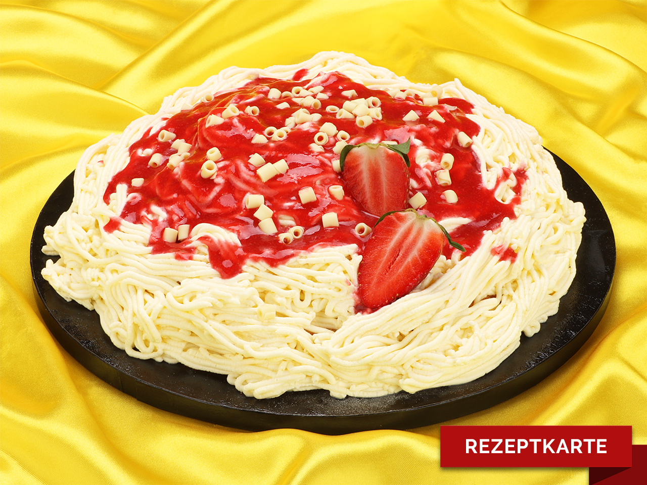 spaghettieis torte rezeptkarte