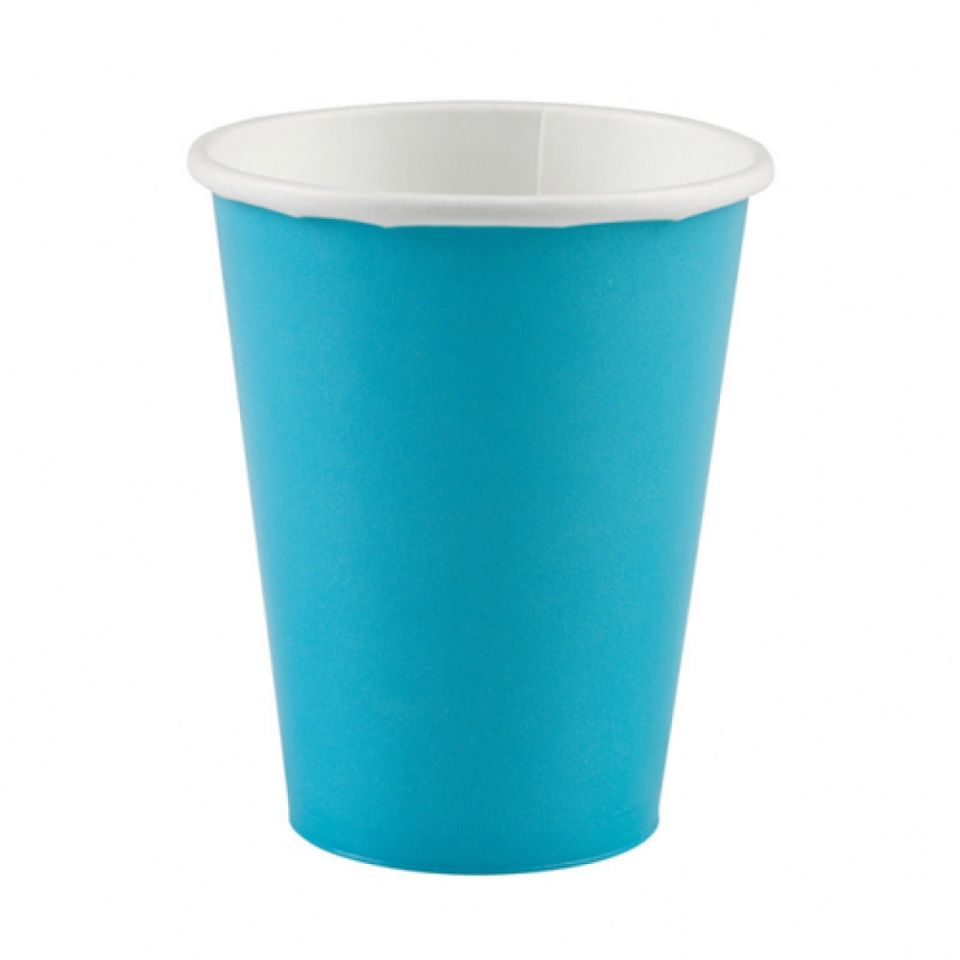 baby blue paper cups 266ml 8 pieces