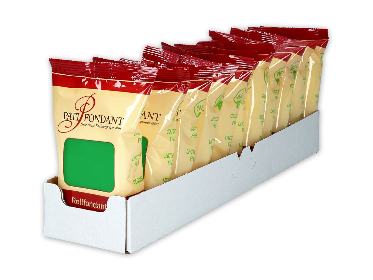 rollfondant premium plus gruen 250g 11 stueck im regalkarton