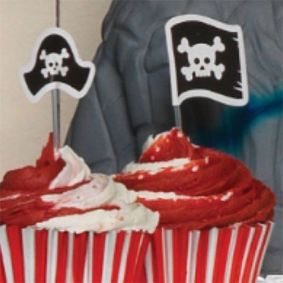 cupcakes decoration pirates picker 24 pieces