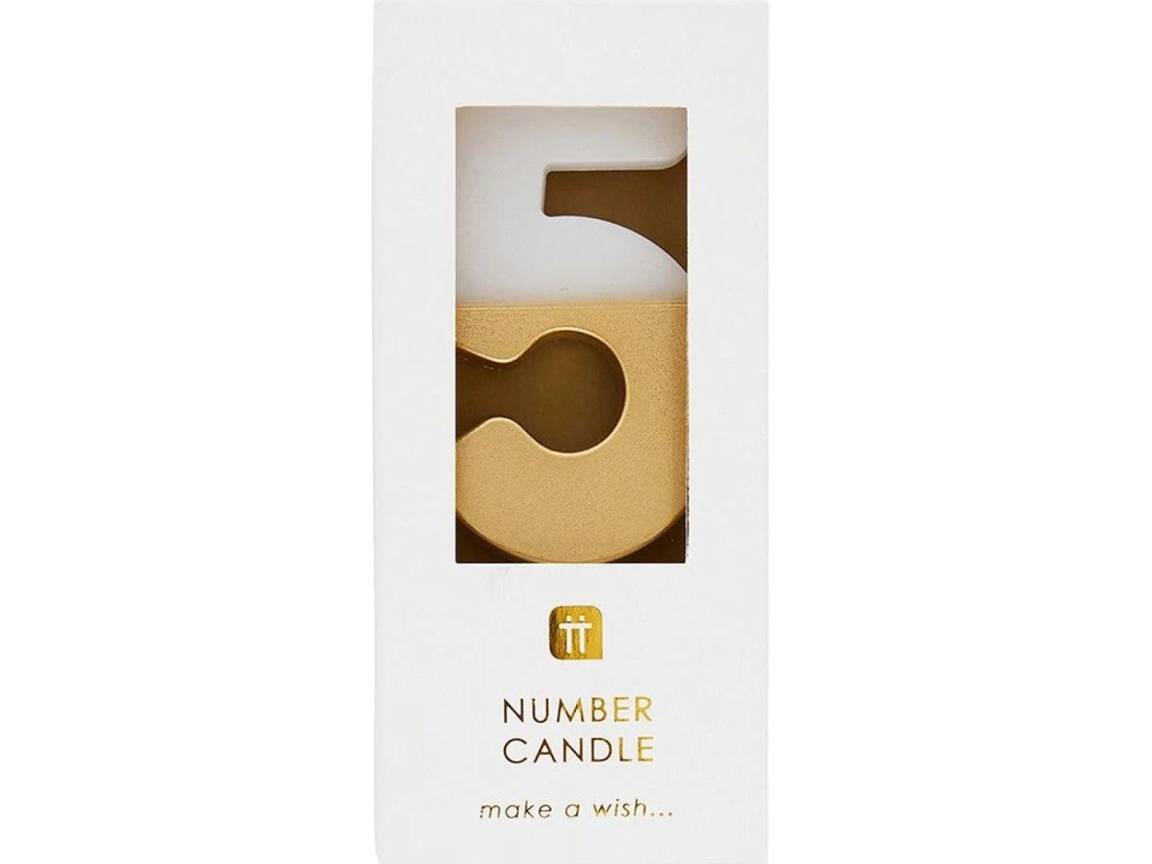 birthday candle number 5 gold