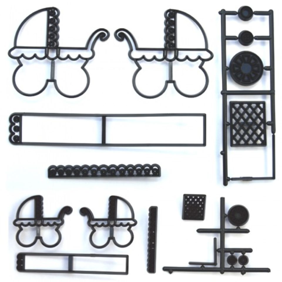 fondant ausstecher praeger set 3d kinderwagen