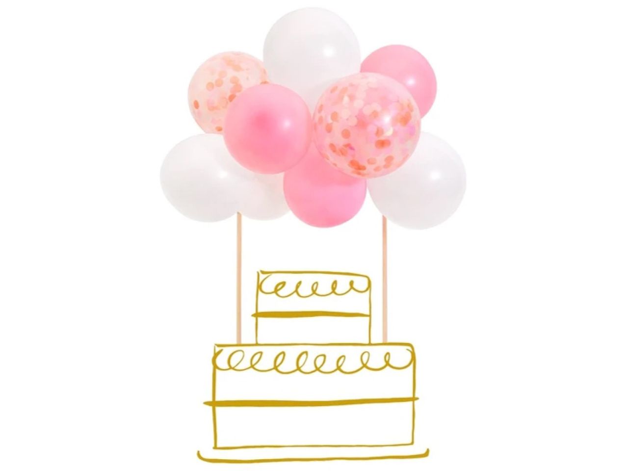 meri meri tortentopper ballons rosa