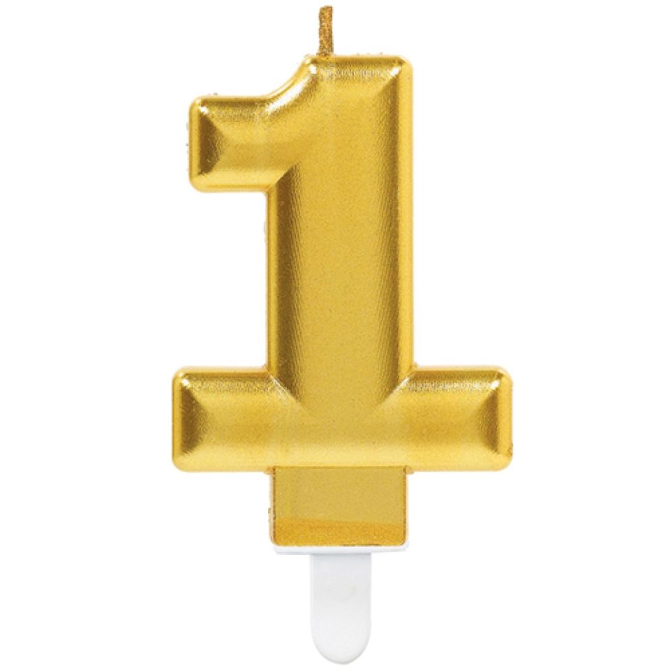 geburtstagskerze zahl 1 gold 8 cm