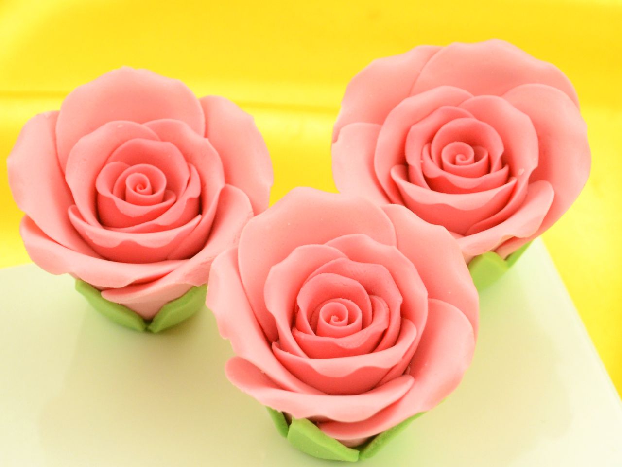 rosen 50mm rosa zucker 3 stueck