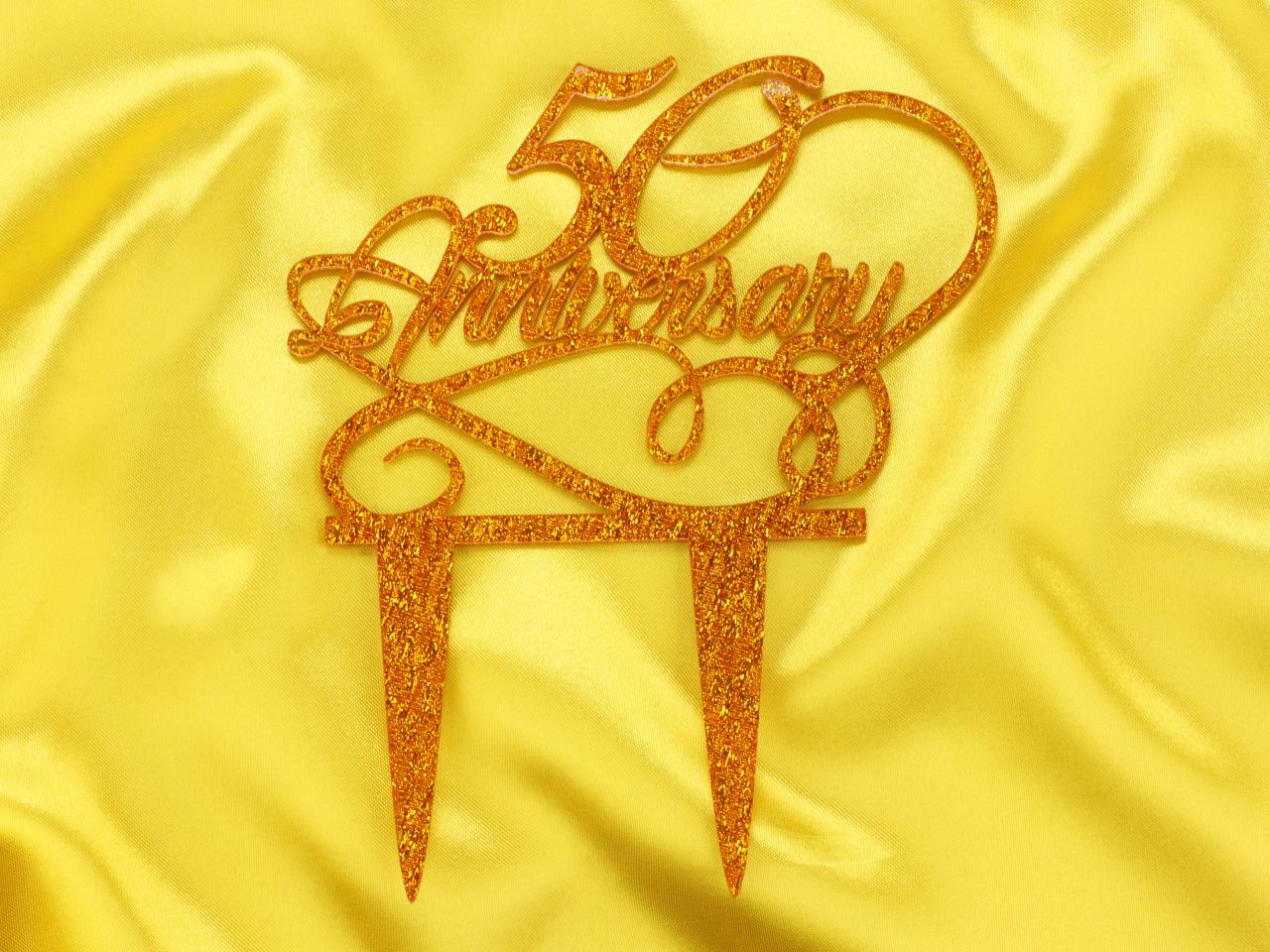 cake topper 50 anniversary gold