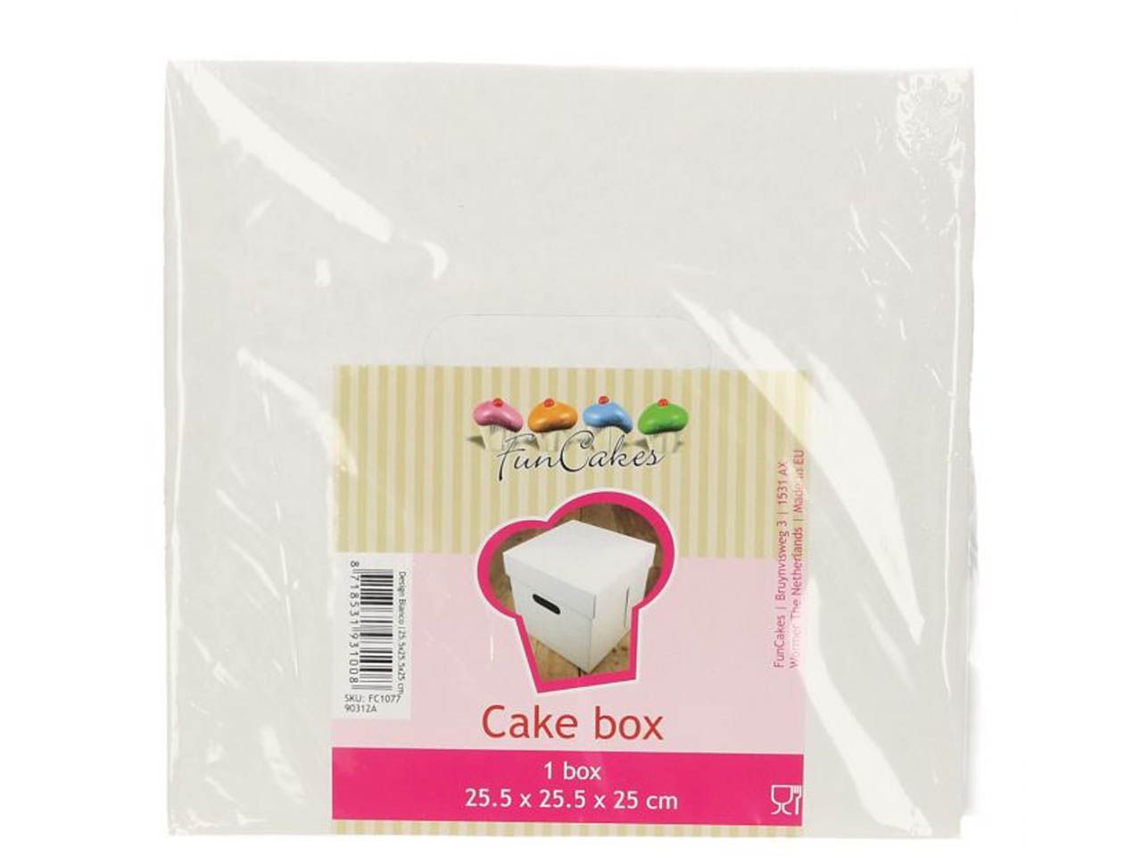 funcakes tortenschachtel white 35x35x15cm
