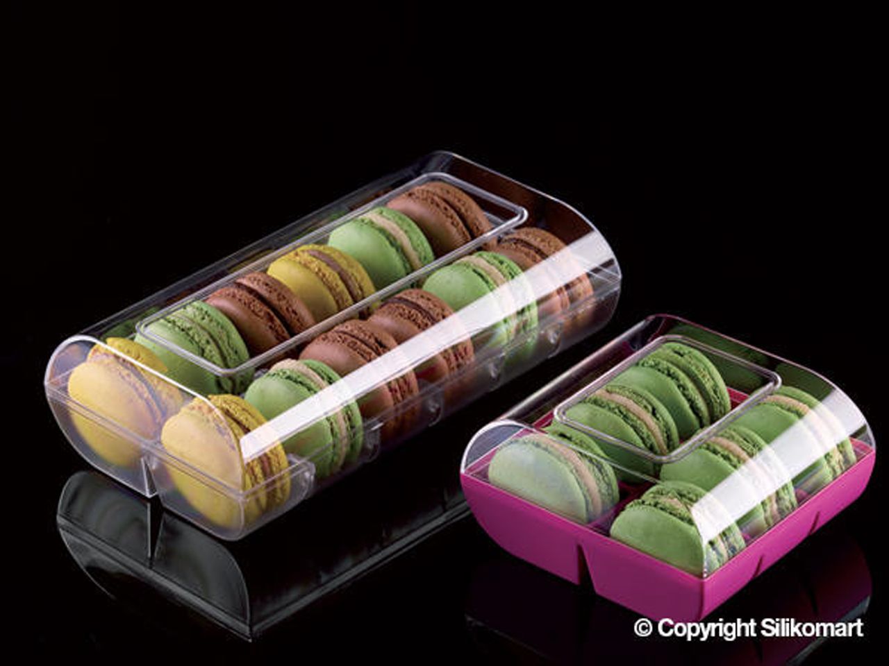 macaron verpackung 12er schwarz