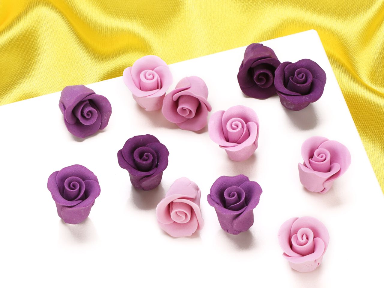 sugar decoration rose buds purple ombre 20mm 12 pieces