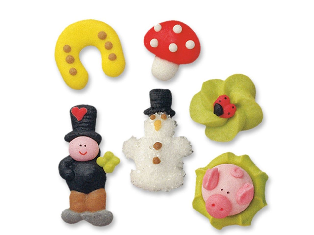 new year sugar decorations assorted 24 pieces