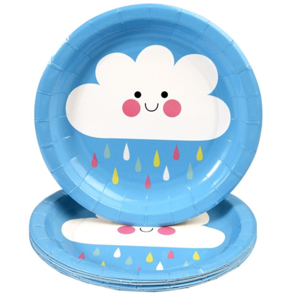 baby cloud party plates blue 8 pieces