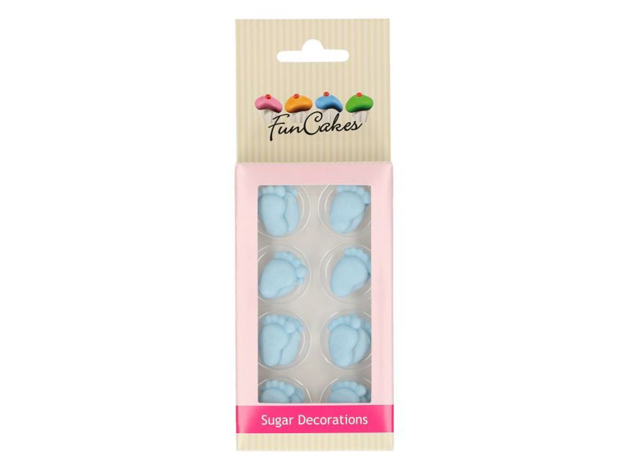 funcakes zuckerdekorationen baby fuesse blau 16er set