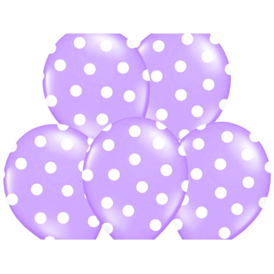 luftballons lavendel mit punkten 6 stueck 30 cm
