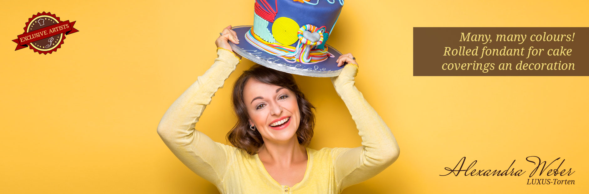 Bunte Rollfondant-Tortendekoration von Alexandra Weber