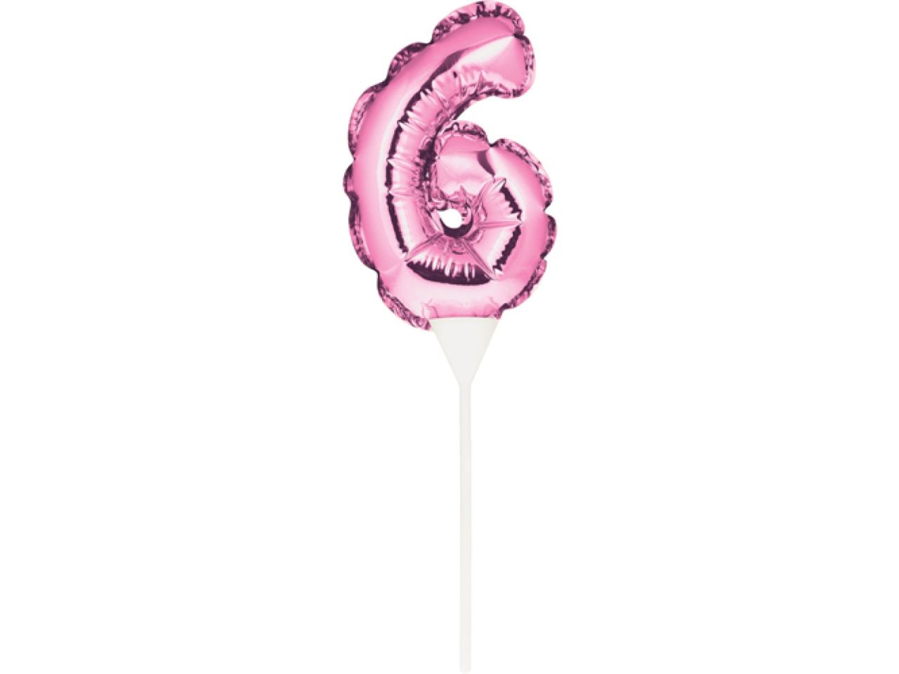 ballon topper zahl 6 pink 13 cm