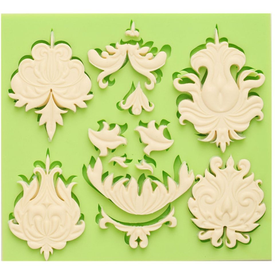 fondantform damask arabesque 19x11 cm