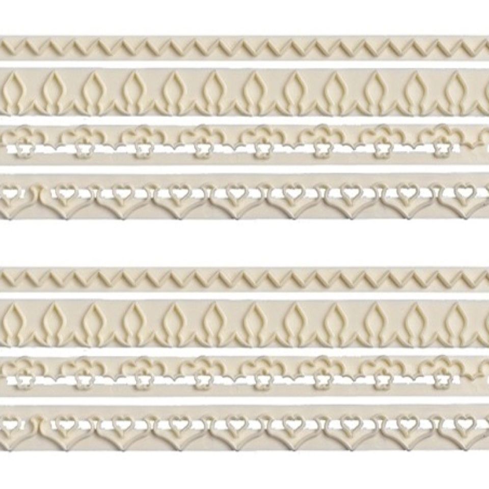fmm no 2 decorative border cutter set for fondant and flower paste 4 pieces