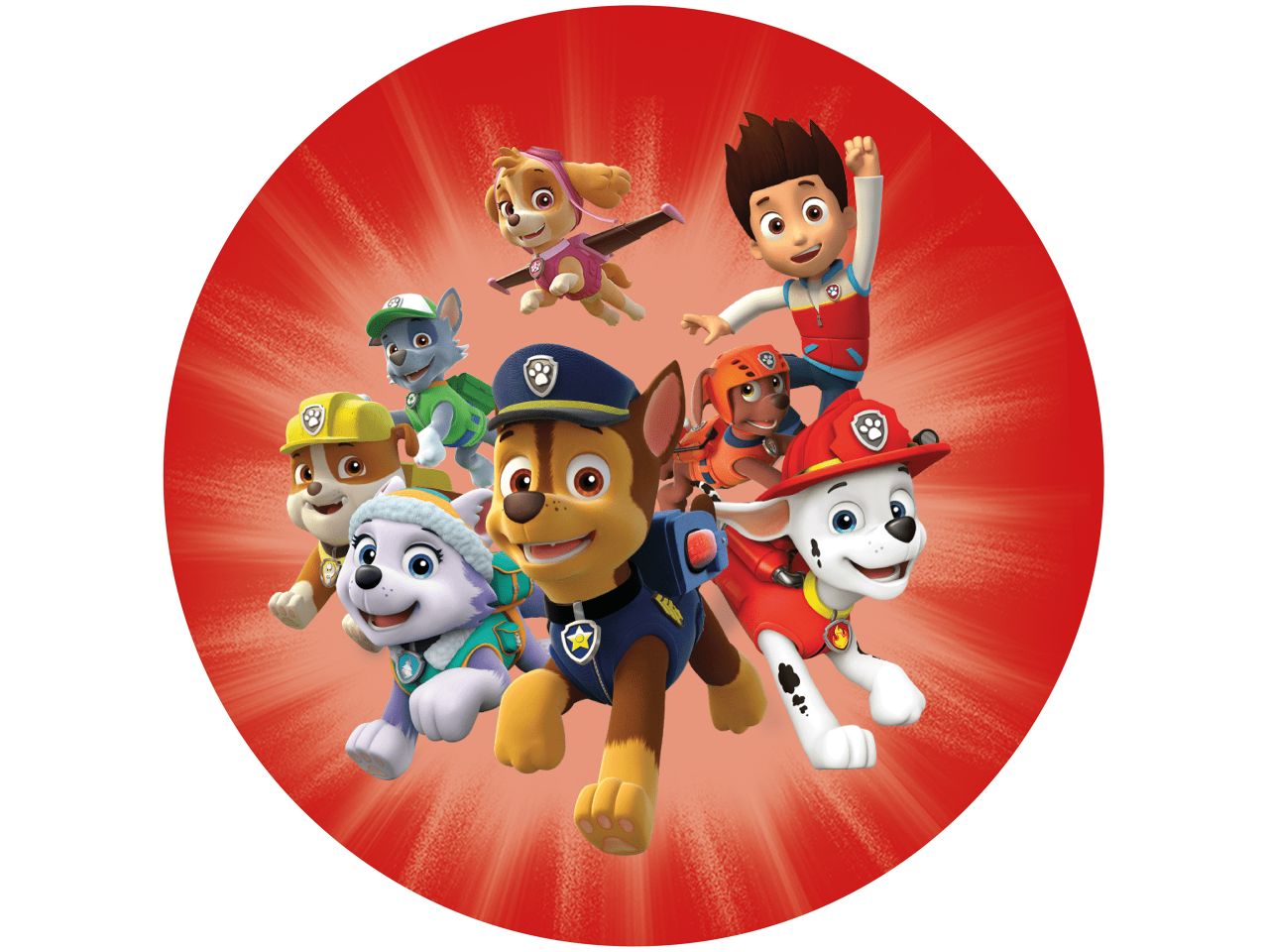 tortenaufleger paw patrol rot rund 20cm