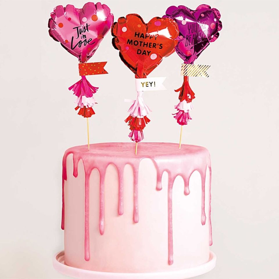 ballon topper herzen rot pink herz