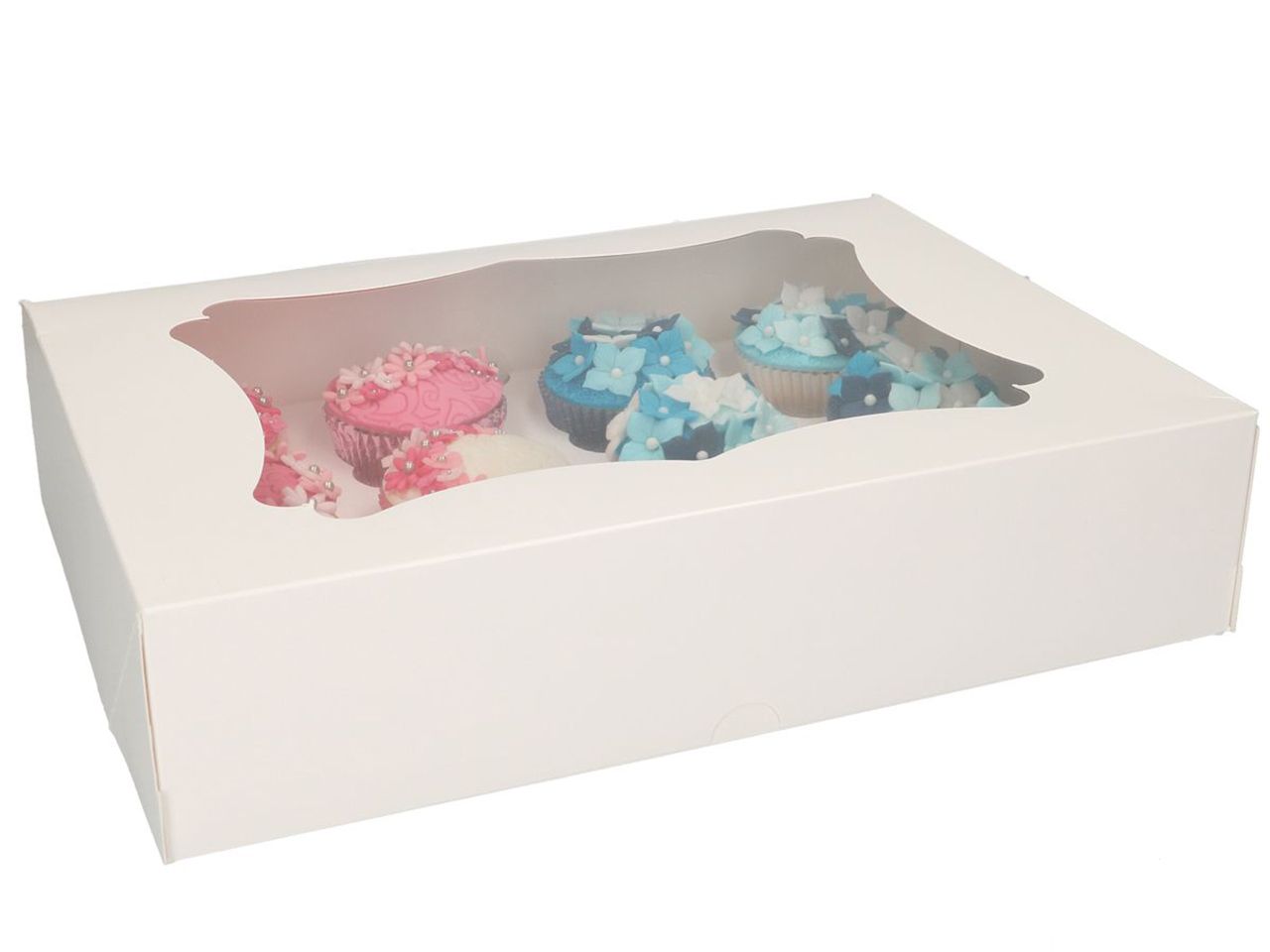 cupcake muffin 12er box mit fenster weiss