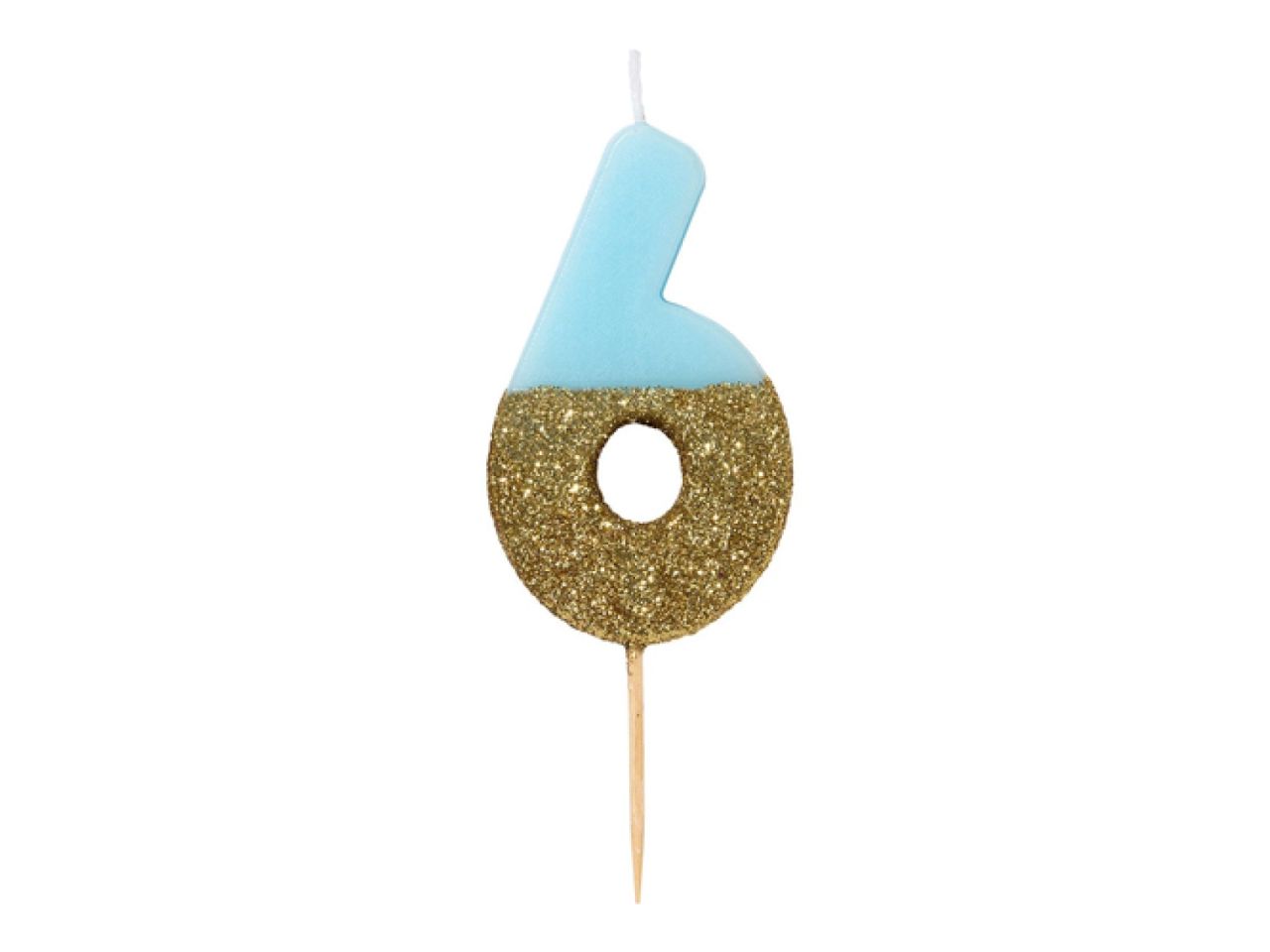 geburtstagskerze zahlenkerze 6 blau glitzer