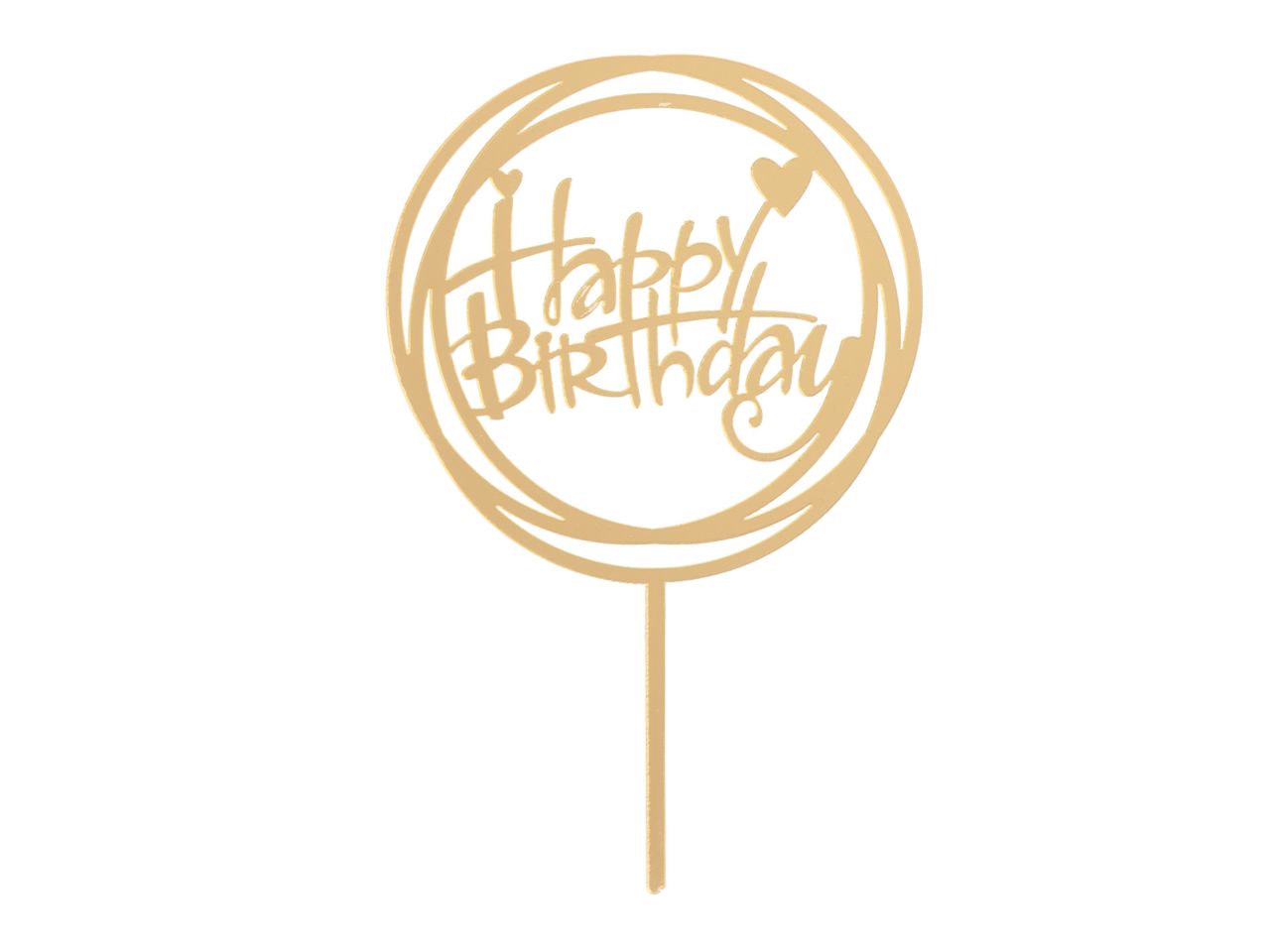 cake topper happy birthday gold