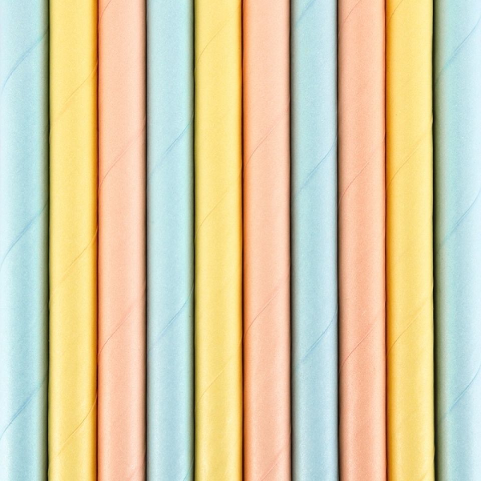 papierstrohhalme set pastell 10 stk