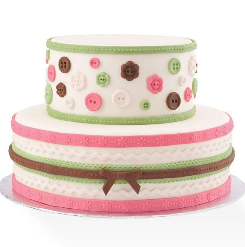 fondant mould fabric buttons and bows