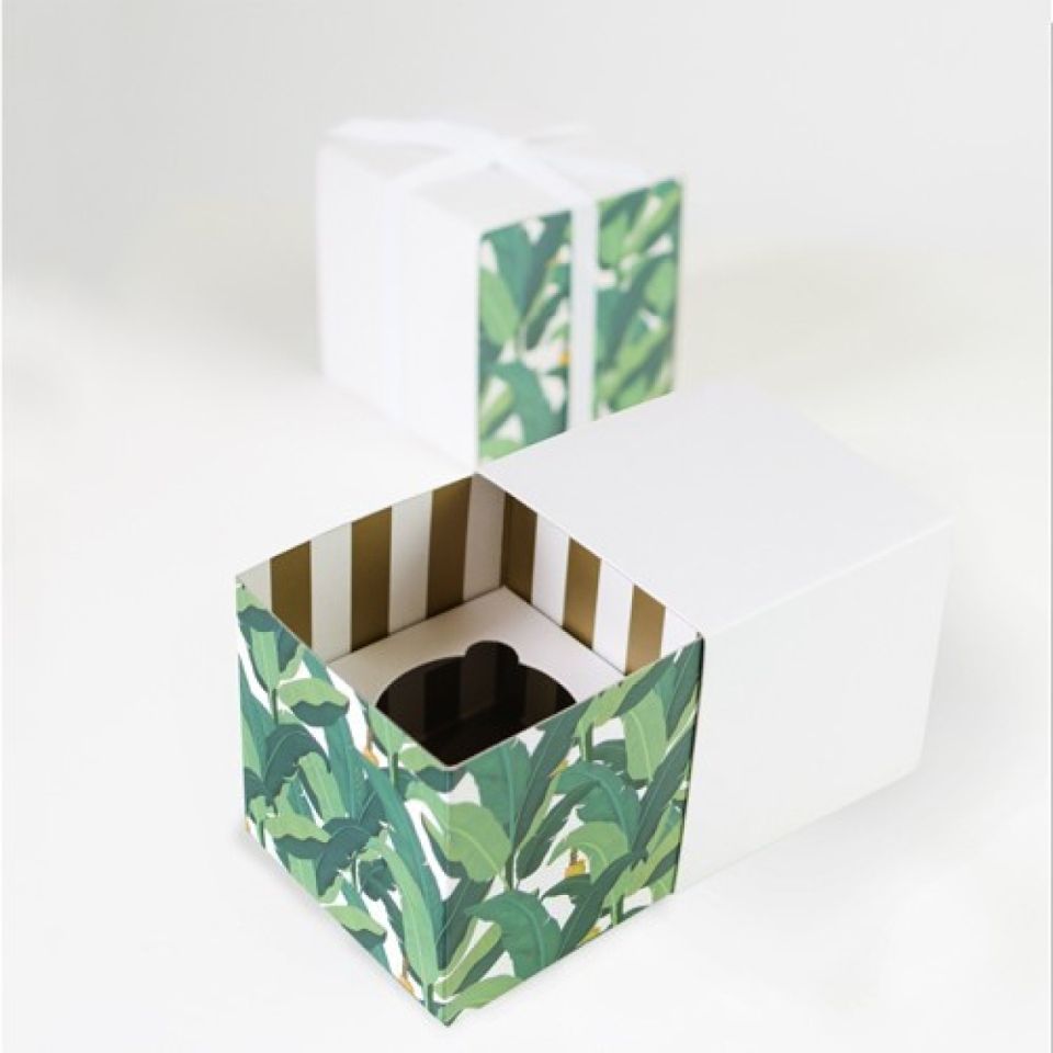 cupcake boxen fuer 1 cupcake tropische blaetter 6 stk