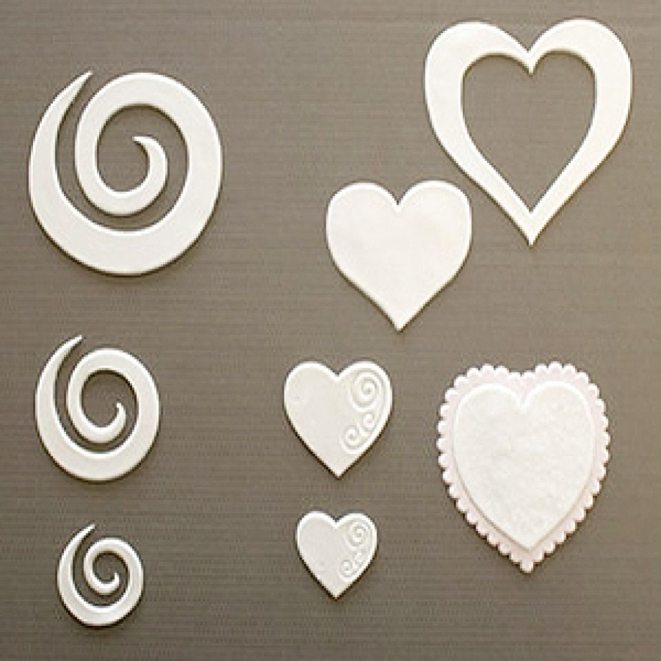 fondant cutter swirls hearts