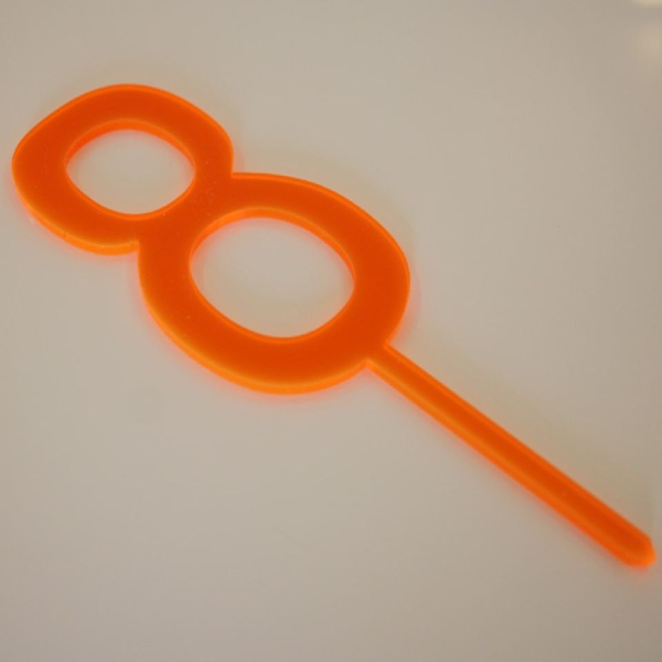meri meri torten picker nummer 8 orange 11 cm