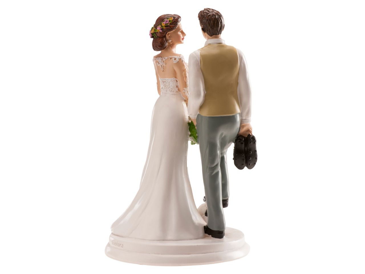 tortenaufsatz hochzeitspaar fussball 18cm