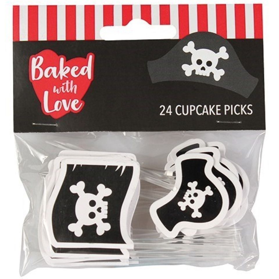 cupcakes decoration pirates picker 24 pieces