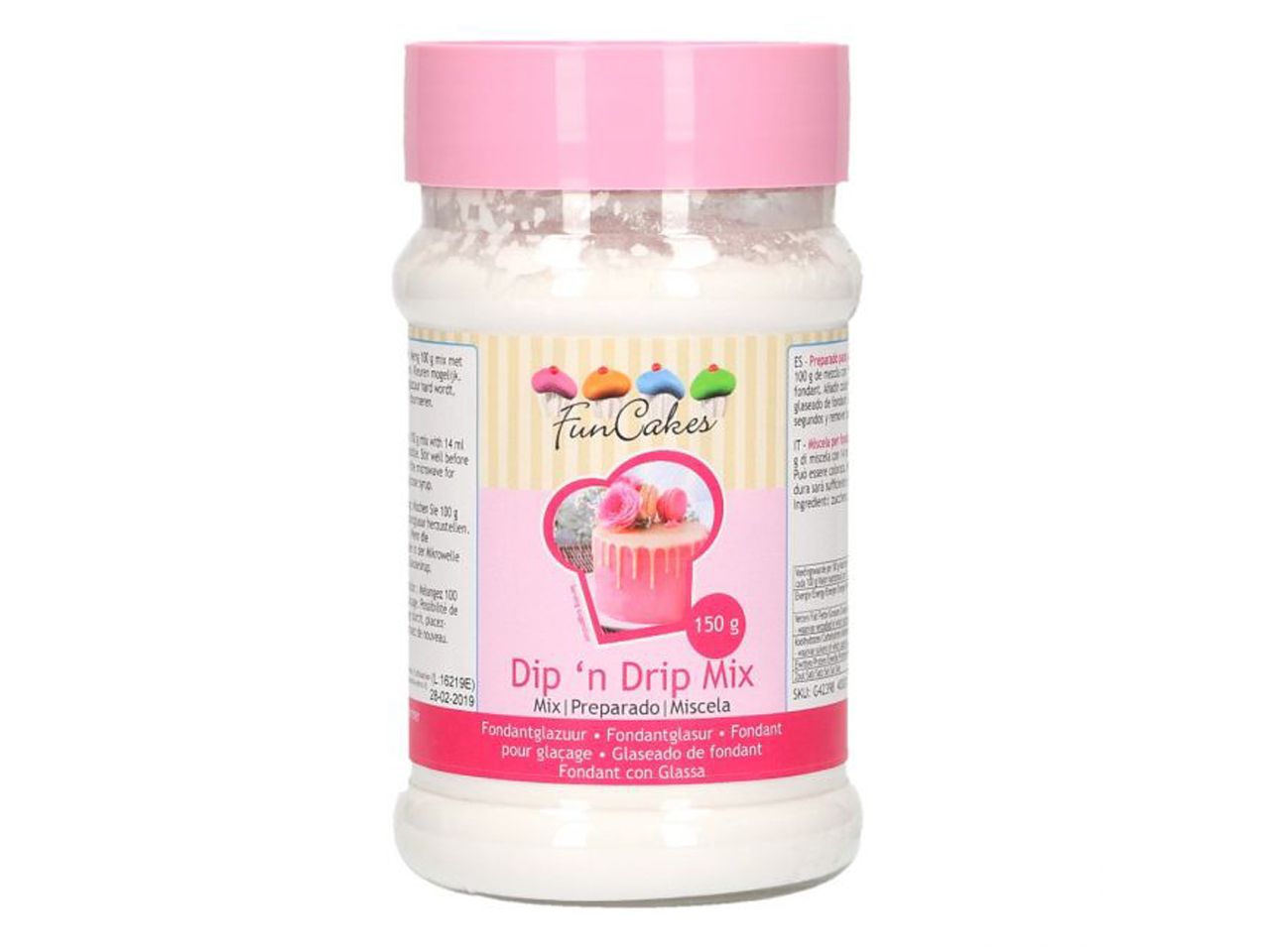funcakes mix fuer fondantglasur dip n drip weiss 150g