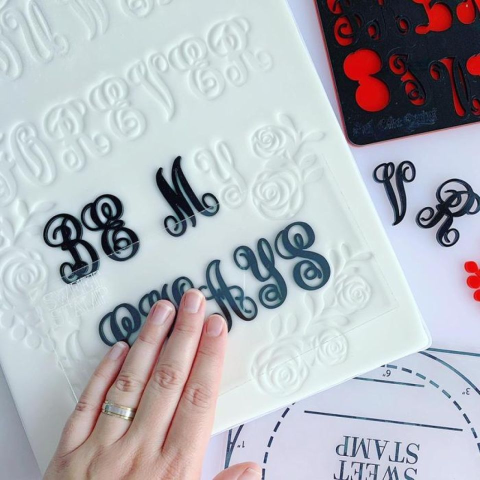 sweet stamp stamp set monograms by evil cake genius