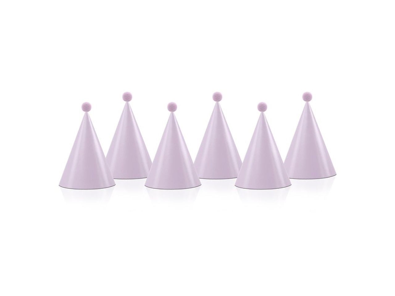 baby pink party hats with pom poms