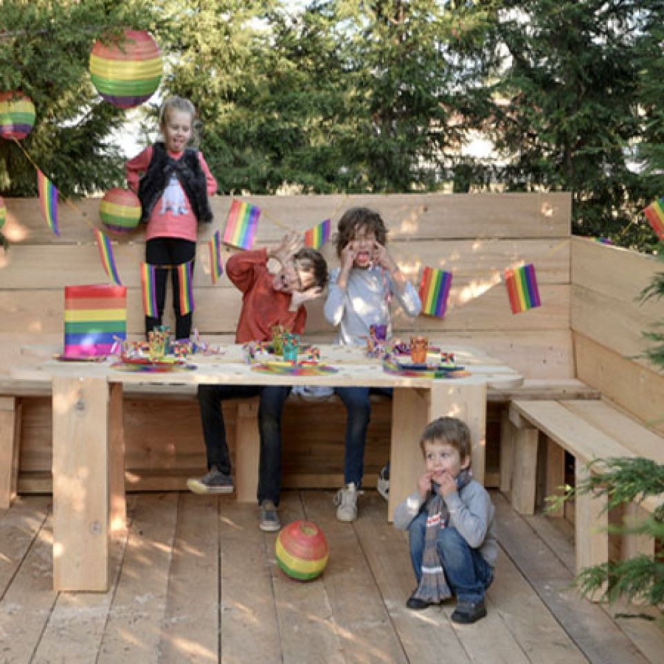 partygirlande regenbogen 6 meter