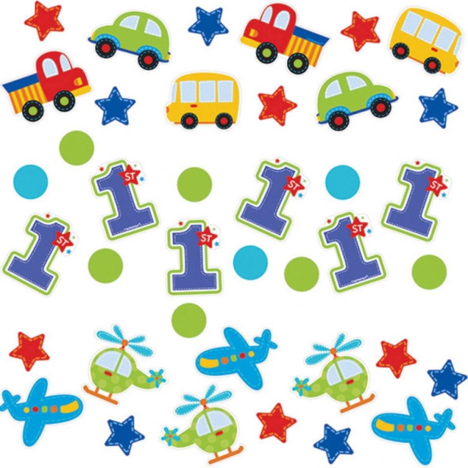 konfetti 1 geburtstag fahrzeuge