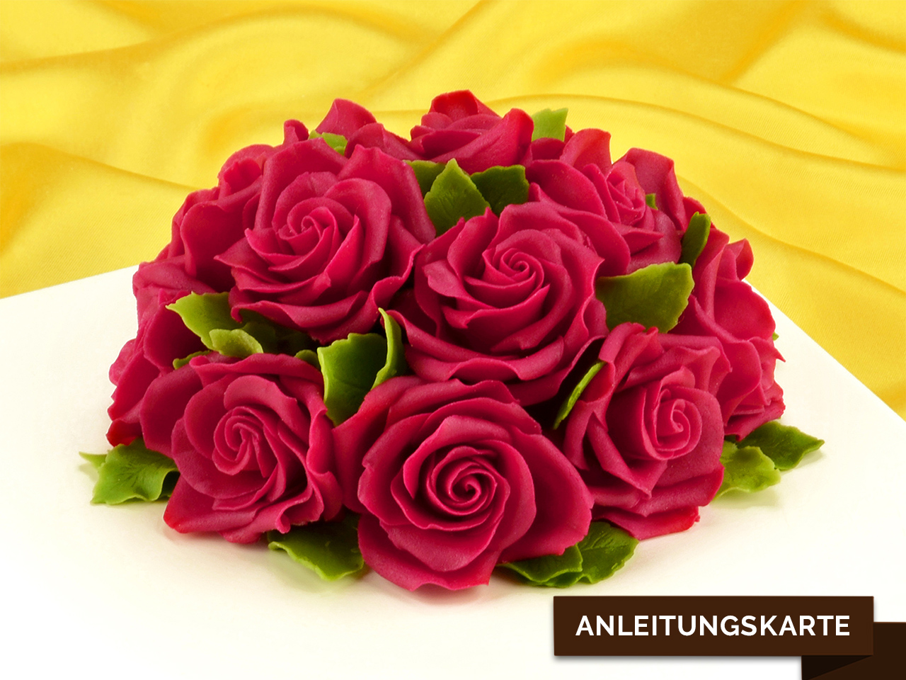 marzipan rosen und blaetter modellieren