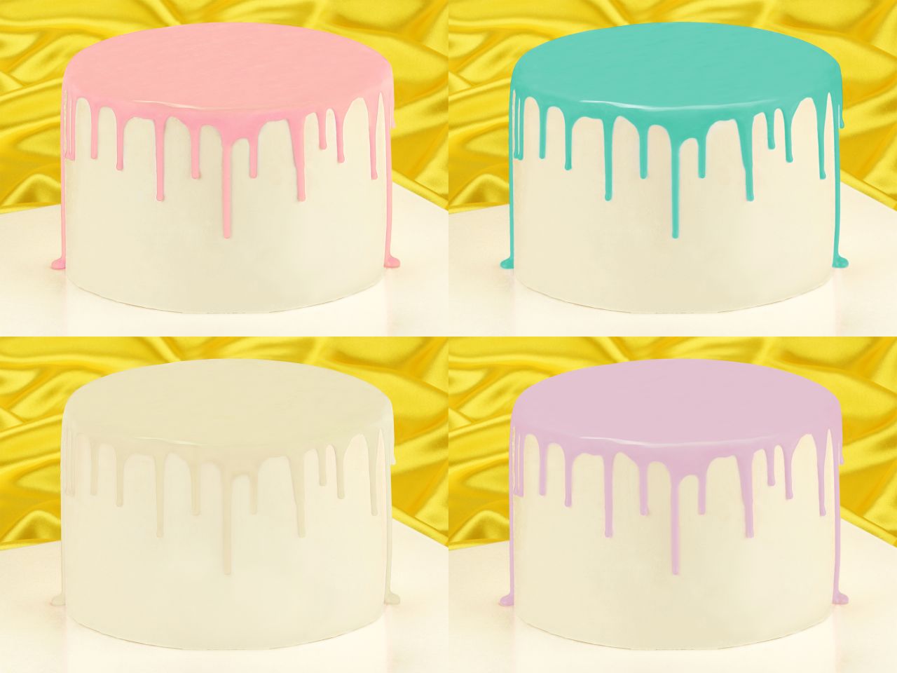 cake drip glaze princess set of 4