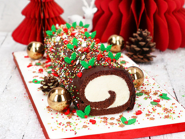 Mistelzweig-Biskuitrolle aus dem Adventskalender-Rezeptheft 2026
