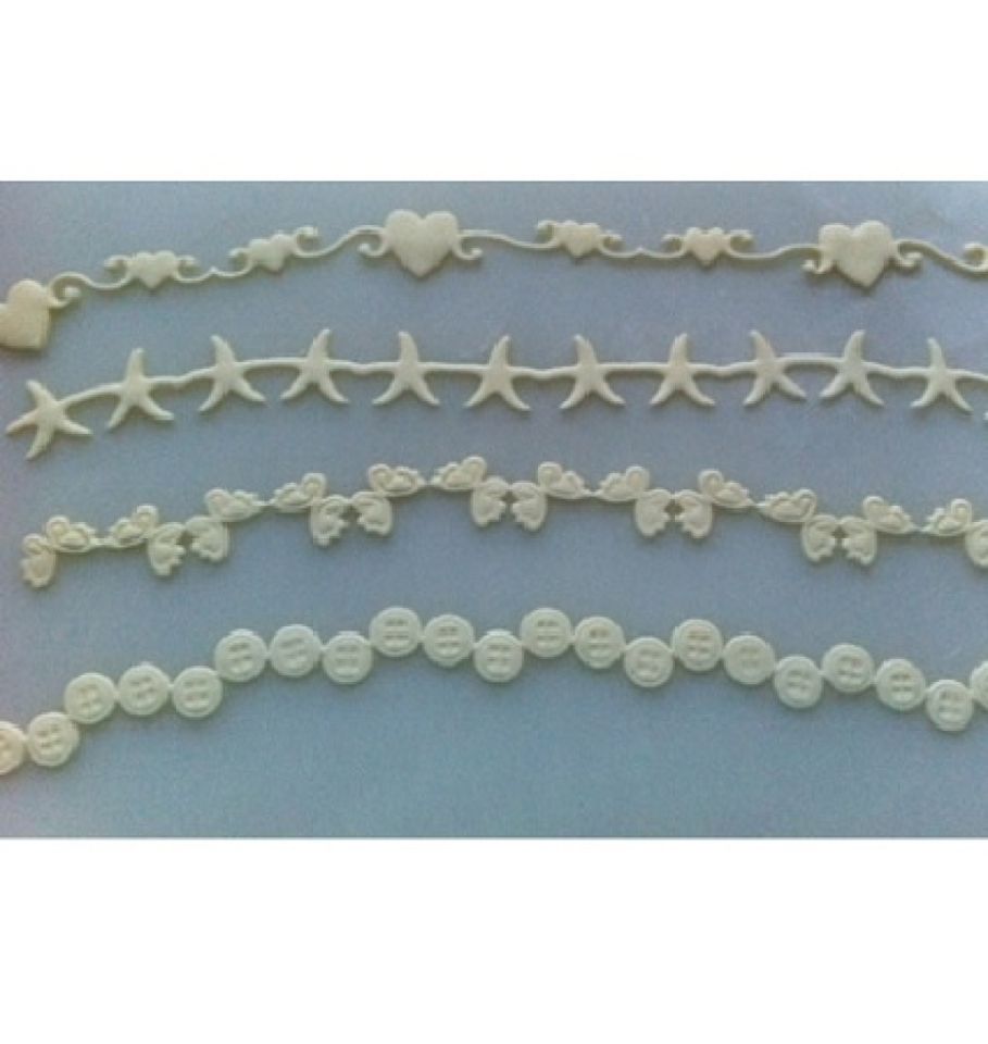 fmm no 4 decorative border cutter set for fondant and flower paste 4 pieces