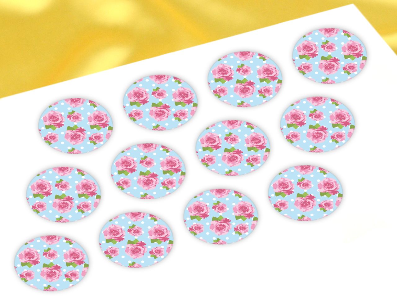 cupcake buttons rosen 12 stueck