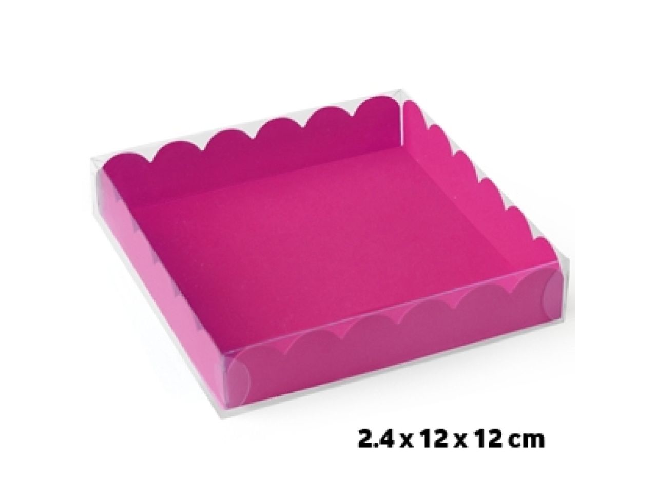 macaron box with lid for 4 macarons or biscuits fuchsia