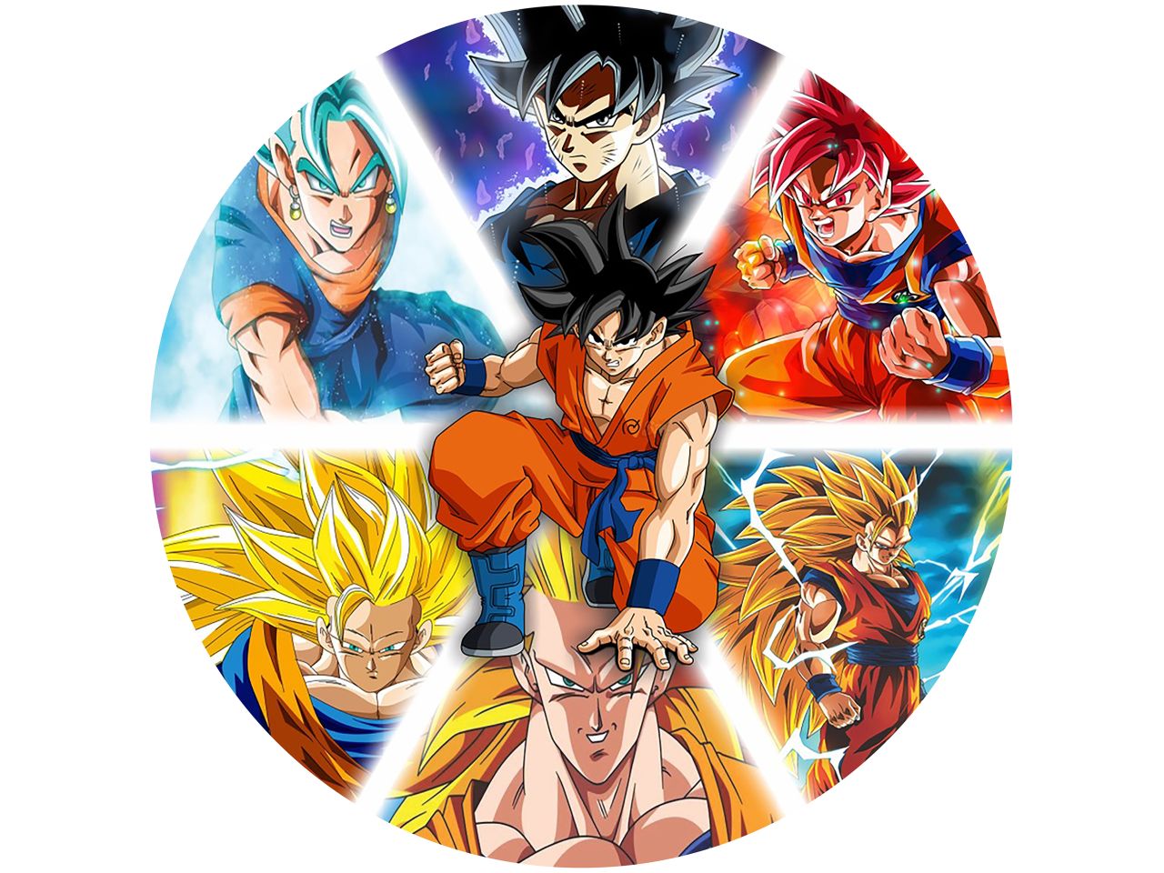 tortenaufleger dragonball son goku rund 20cm
