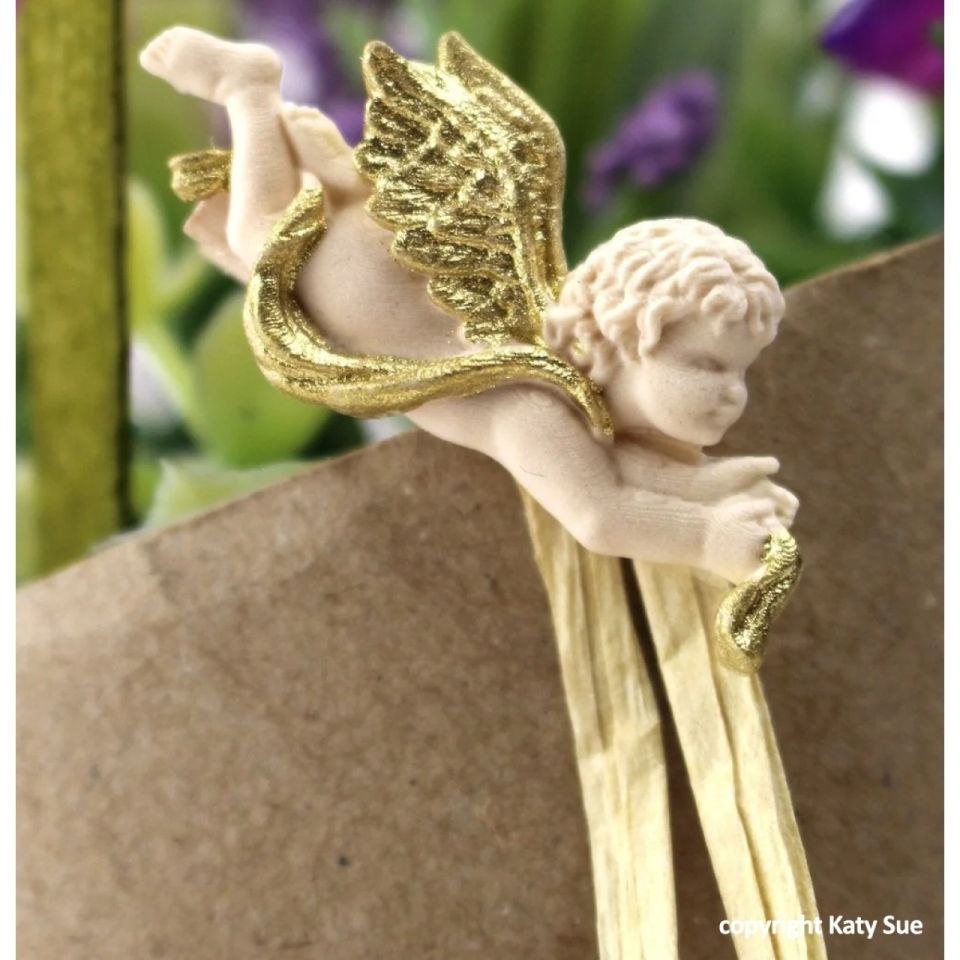 fondant mould angel with heart cherubs